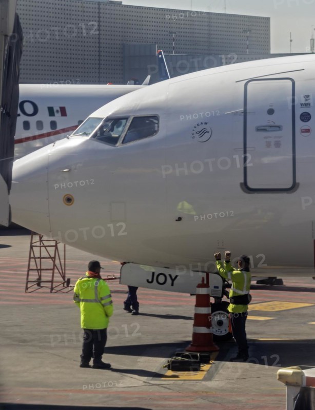 Mexico City, AeroMexico's Boeing 737 XA-JOY on the tarmac at the Mexico City airport