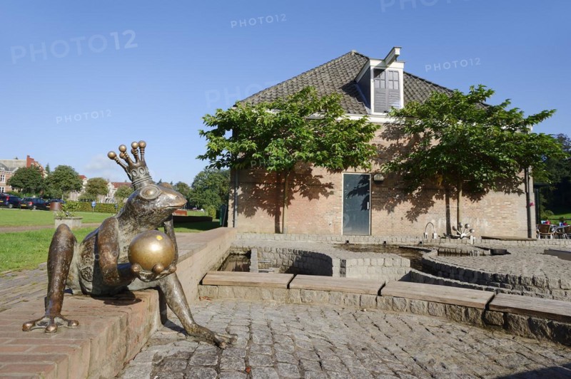 Frog King figurine and Dutch Water Museum, Arnhem, Gelderland, Netherlands