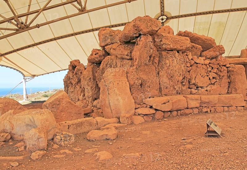 Mnajdra neolithic megalithic prehistoric temple complex site, Malta, Europe