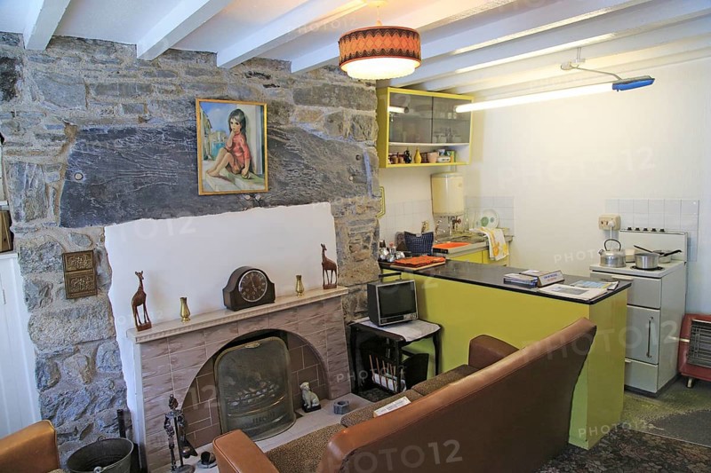 Interior quarryman's house 1969, National slate museum, Llanberis, Gwynedd, Snowdonia, north Wales, UK