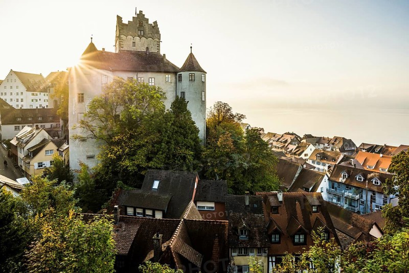 Meersburg Castle, Old Castle, Sunrise, Meersburg, Lake Constance, Baden-Württemberg, Germany, Europe