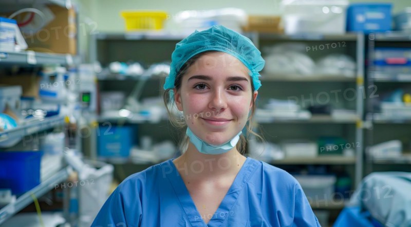 Smiling nurse providing excellent health care services in hospital, AI generated