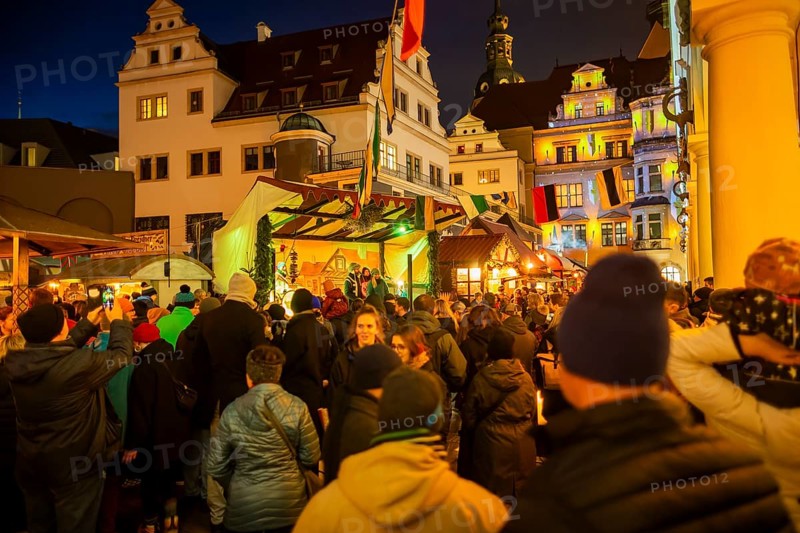 Historic Christmas Market in the Stable Courtyard of the Royal Palace, Dresden, Saxony, Germany, Europe