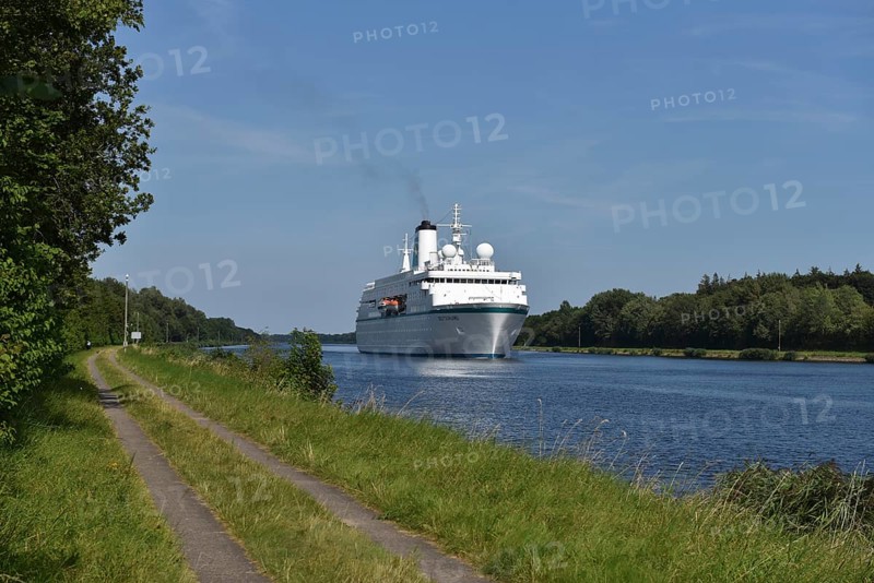 MS Deutschland sails through the Kiel Canal, Kiel Canal, Schleswig-Holstein, Germany, Europe