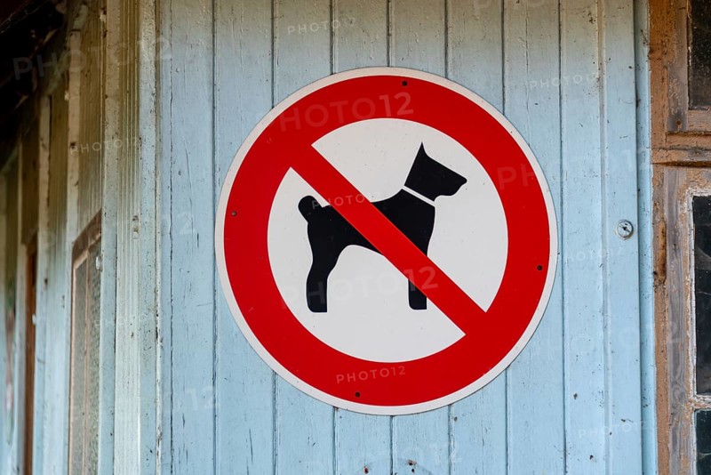 Prohibition sign for dogs, Germany, Europe