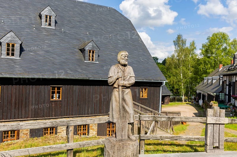 The Siebenschlehner Pochwerk is a listed pochwerk in the Neustädtel district of Schneeberg. It was an important tool for processing the cobalt, silver and nickel ores found and mined in this area of the Ore Mountains, Schneeberg, Schneeberg, Saxony, Germany, Europe