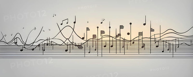 Illustration of abstract audio frequency sound wave lines, AI generated