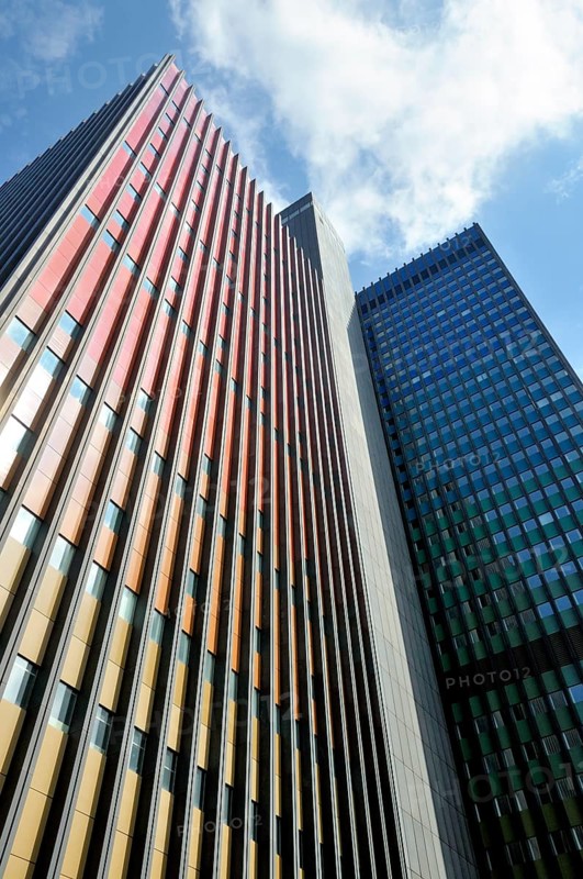 The former Deutsche Welle headquarters, office tower and studio tower, Raderberggürtel, Cologne, North Rhine-Westphalia, Germany, Europe