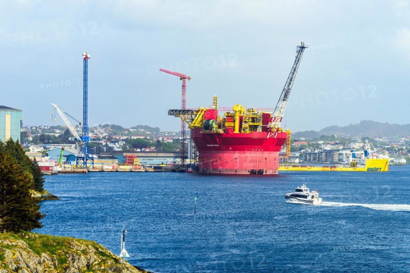 Penguins FPSO Oil Platform in Dock, Port in HAUGESUND, NORWAY