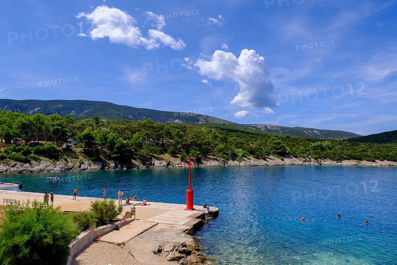 Beach, Osor, Island of Cres, Kvarner Gulf Bay, Croatia, Europe