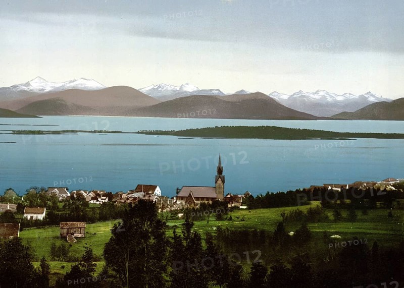 Molde, in the Norwegian Fylke More og Romsdal, Norway, View from 1885, Historical, digitally restored reproduction from a 19th century original, Record date not stated, Europe