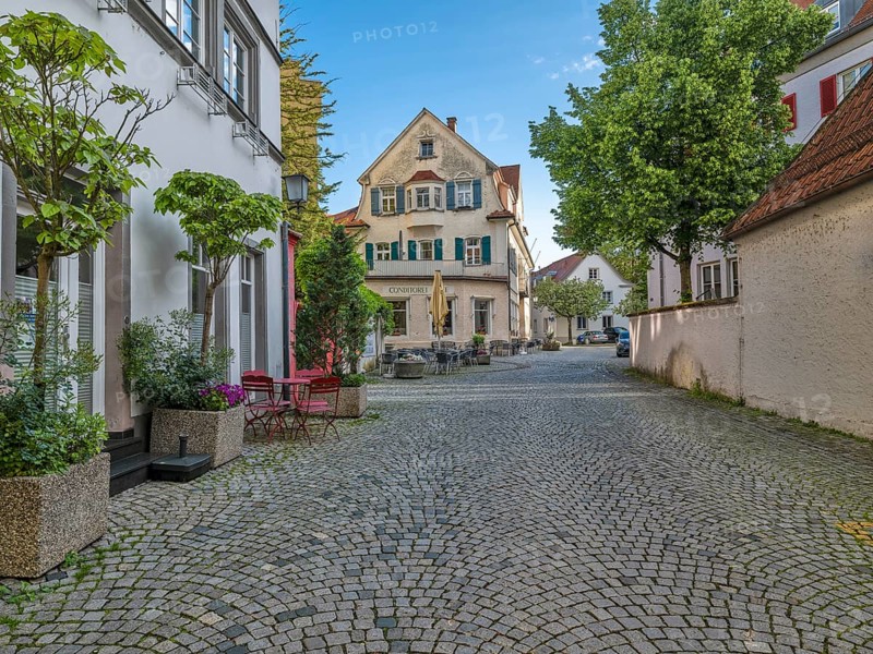 Houses in the old town centre of the island of Lindau on Lake Constance, Bavaria, Germany, Europe