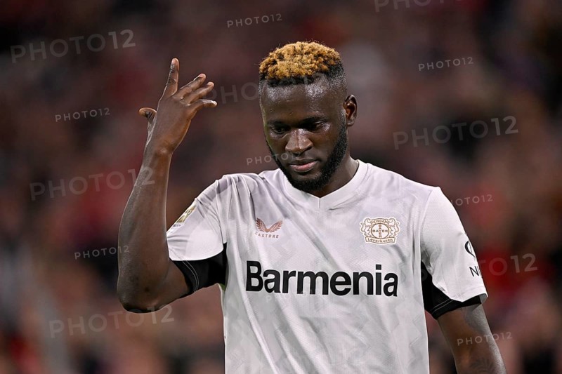 Victor Boniface Bayer 04 Leverkusen (22) portrait, disappointed, gesture, gesture, Allianz Arena, Munich, Bavaria, Germany, Europe