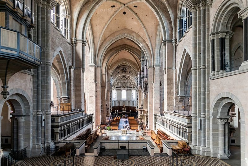 Interior view, Trier Cathedral, UNESCO World Heritage Site, Trier, Rhineland-Palatinate, Germany, Europe