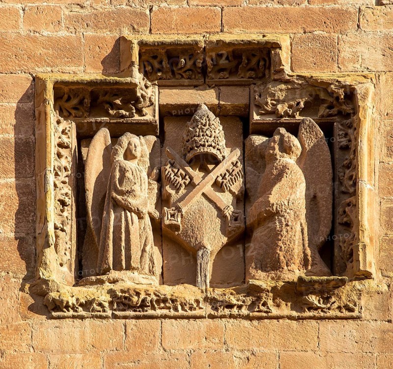 Royal Monastery of Saint Mary, Monasterio de Santa Maria la Real, Najera, La Rioja Alta, Spain stonework carving details