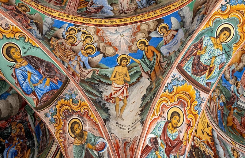 Rila Monastery frescoes, Bulgaria, Europe