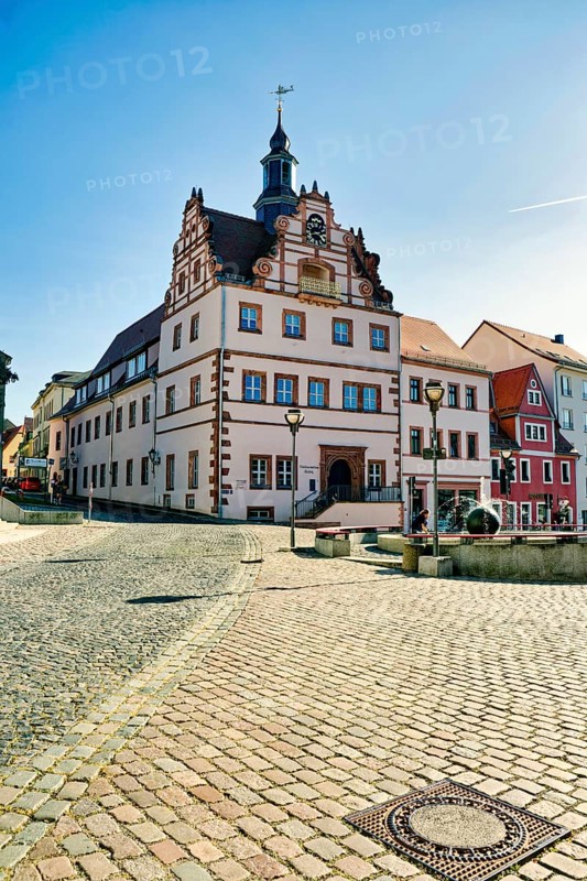Old town hall, town administration on the market square, Colditz, Saxony, Germany, Europe
