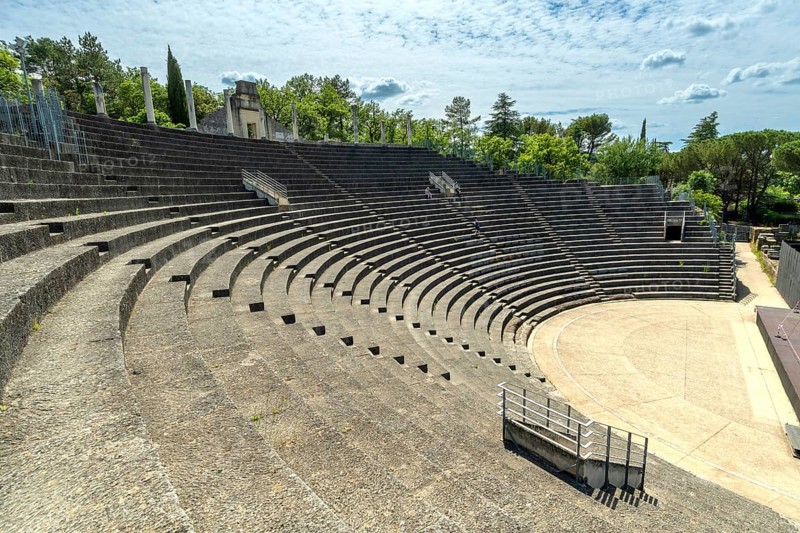 Vaison-la-Romaine. Ancient theater of archaeological site of Puymin. Vaucluse. Provence-Alpes-Côte d'Azur. France