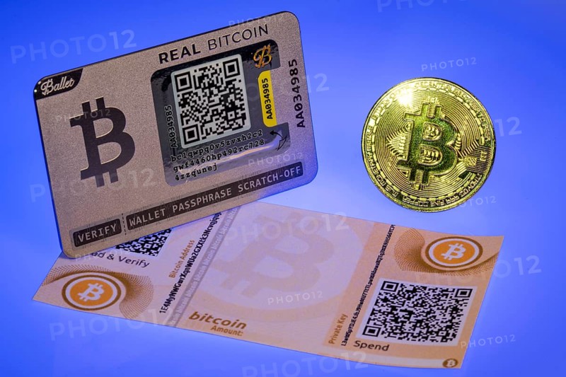 Crypto wallets for cryptocurrencies, hardware wallets, paper wallets, offline and alalogue for secure access to cryptocurrencies, symbol coin, optical placeholder for the digital currency, blockchain, stock market prices