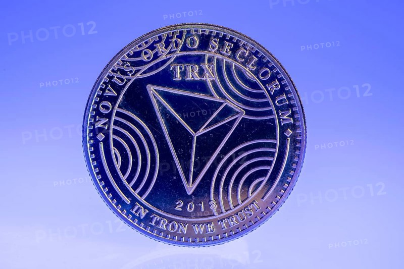 Tron, TRX, cryptocurrency, symbol coin, optical placeholder for the digital currency, blockchain, stock market prices