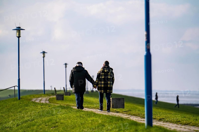 North Sea dyke, near Neuharlingersiel, Lower Saxony, Germany, Europe