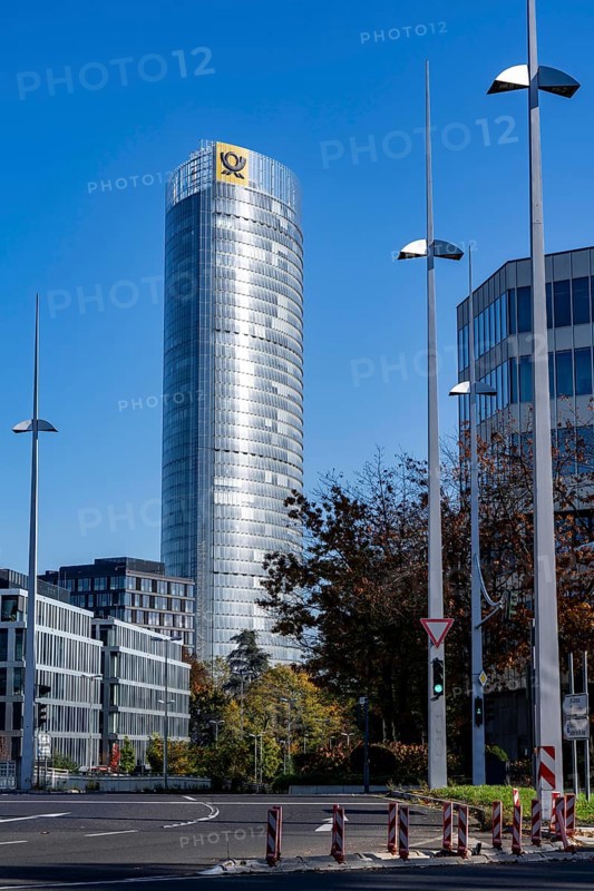 The Posttower, Deutsche Post Group headquarters, high-rise building in Bonn, Helmut-Schmidt-Platz, North Rhine-Westphalia, Germany, Europe