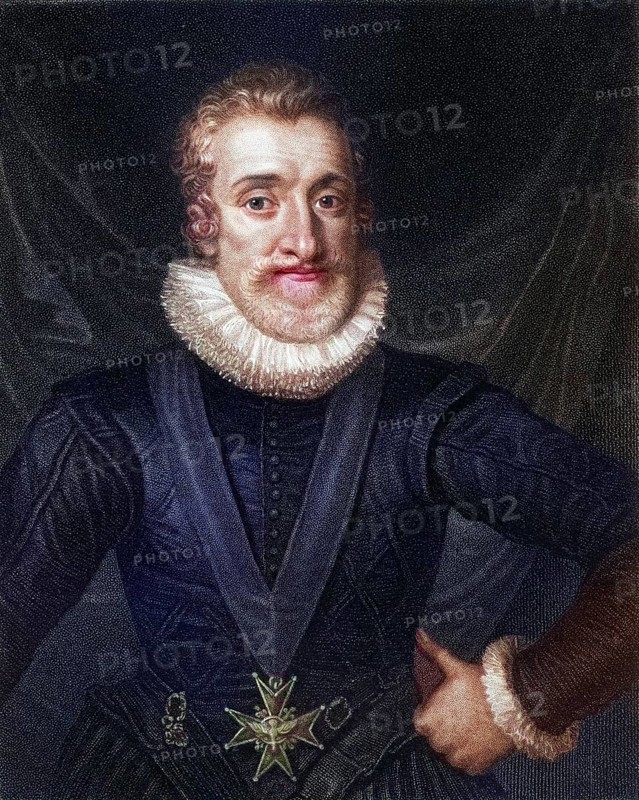 Henry IV, also known as Henry of Navarre or Bourbon, 1553-1610. King of Navarre (as Henry III) 1572-89. First Bourbon King of France, 1589-1610. From the book Gallery of Portraits, published 1833, Historic, digitally restored reproduction from a 19th century original, Record date not stated