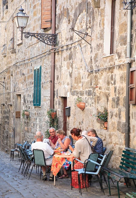 People in the historic centre of Bolsena, Lazio, Italy (for editorial use only)