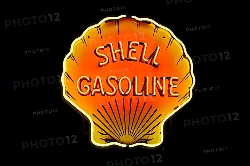 Shell Gasoline illuminated advertising