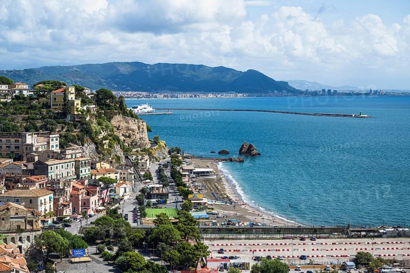 Port in Salerno from Vietri sul Mare, Amalfi Coast, Salerno, Campania, Italy, Europy, Europe
