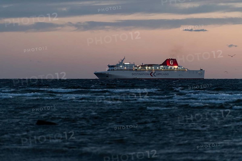 Gotland ferry heading for the Hanseatic town of Visby, Gotland Island, Baltic Sea, Sweden, Europe