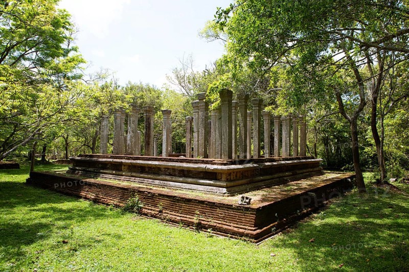 Ancient temple stelae in the holy city of Anuradhapura, North Central Province, Sri Lanka, Asia
