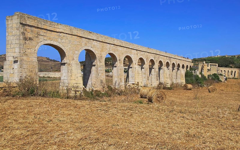 Aqueduct on the island of Gozo, Malta built between 1839 and 1843