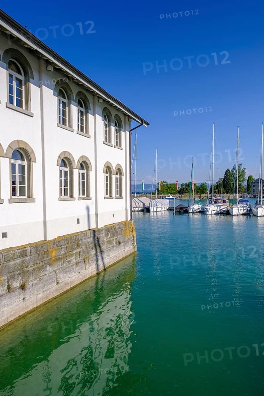 Harbour and museum at the harbour, Romanshorn on Lake Constance, Canton Thurgau, Switzerland, Europe