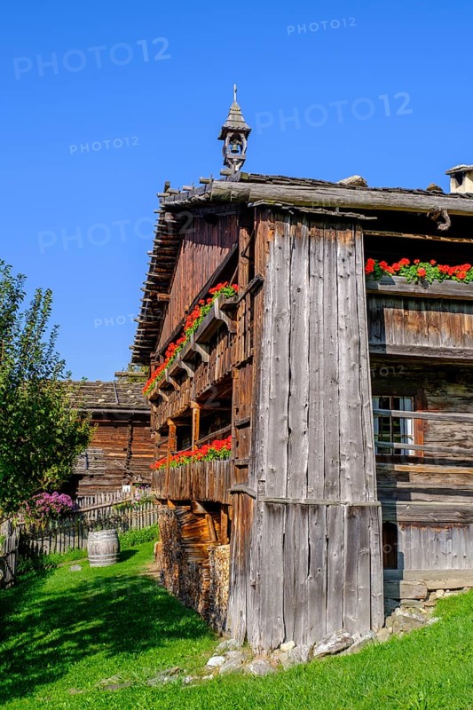 Firehouse from the Höfeler farm, South Tyrolean Folklore Museum, Dietenheim, Freilchtmuseum, Pustertal, South Tyrol, Italy, Europe