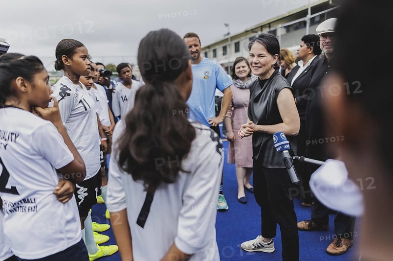 Annalena Bärbock (Bündnis 90/Die Grünen), Federal Foreign Minister, photographed during a visit to the Fiji Football Association in Suva, 07.05.2024. Bärbock is travelling to Australia, New Zealand and Fiji for political talks / Photographed on behalf of the Federal Foreign Office
