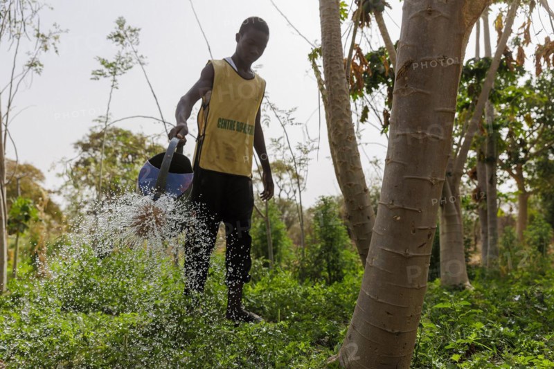 Watering of fields by farmers during organic farming at the agroecological training centre Centre Beo-Noree in Beo-Noree, 04.03.2024.photographed on behalf of the Federal Ministry for Economic Cooperation and Development