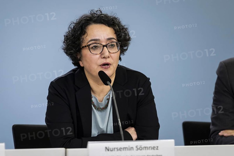 Nursemin Soemnez, Managing Director of the new German organisations, photographed at a press conference on the topic of Committed against misanthropy at the BMFSFJ in Berlin, 15.02.2024. Photographed on behalf of the Federal Ministry for Family Affairs, Senior Citizens, Women and Youth