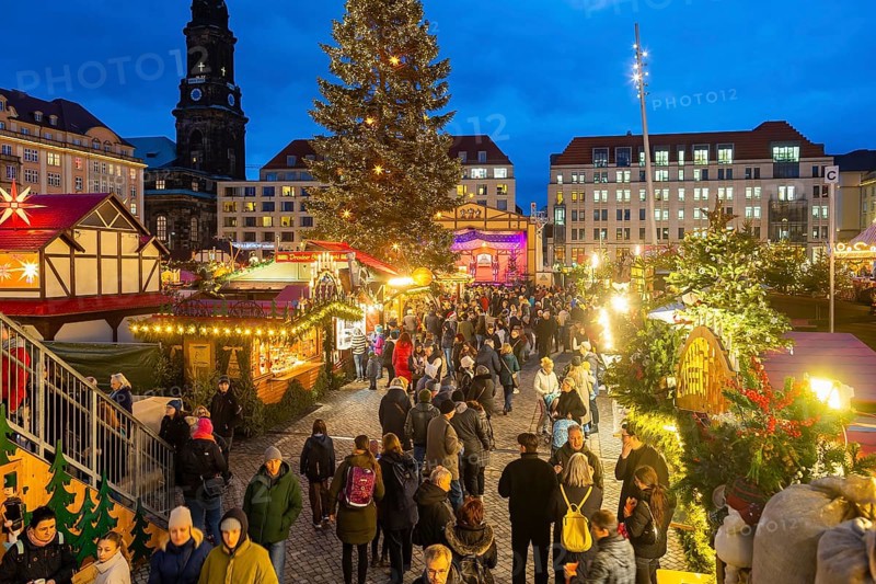 The Dresden Striezelmarkt is a Christmas market in Dresden. It has been held in Advent since 1434, usually on the Altmarkt square, and attracts an average of around two million visitors every year. It is the oldest certified Christmas market in Germany, Dresden, Saxony, Germany, Europe