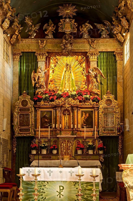 Altar of the monastery church of the Annunciation, Baroque, Reutberg Monastery, Sachsenkam in the Ellbach and Kirchseemoor nature reserve, Isarwinkel, Upper Bavaria, Bavaria, Germany, Europe