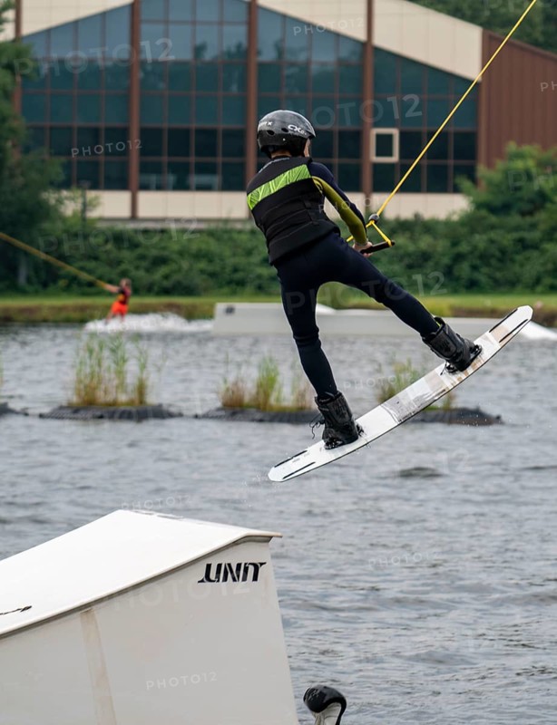 Sportpark Wedau, waterski Wedau, waterski and wakeboard facility in the sports park, Duisburg, North Rhine-Westphalia, Germany, Europe