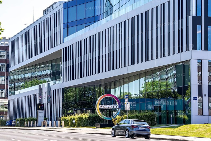 Corporate headquarters of Covestro AG in Leverkusen, at the Chempark, North Rhine-Westphalia, Germany, Europe