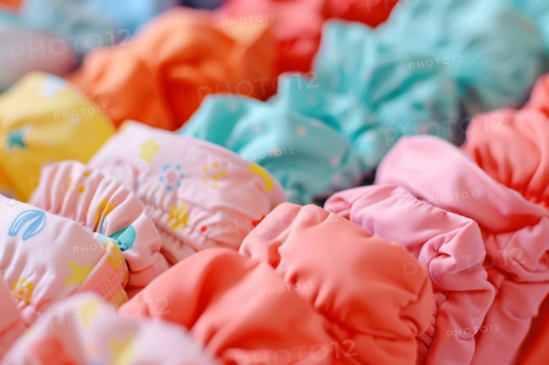 Close up of eco friendly cotton diapers. KI generiert, generiert, AI generated