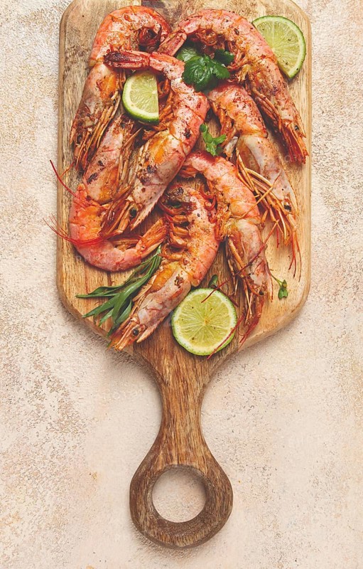 Fried Langoustines, Australian, lime and herbs, spices, homemade, no people