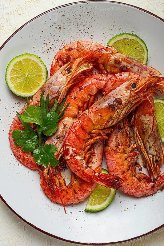 Fried Langoustines, Australian, lime and herbs, spices, homemade, no people