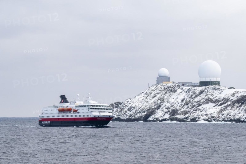 Hurtigruten ship Nordnorge, Vardø, Varanger Peninsula, Troms og Finnmark, Norway, Europe