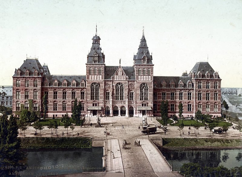 Reichsmuseum, Rijksmuseum, Dutch National Museum, Amsterdam, Holland, 1890, Historical, digitally restored reproduction from a 19th century original, Record date not stated