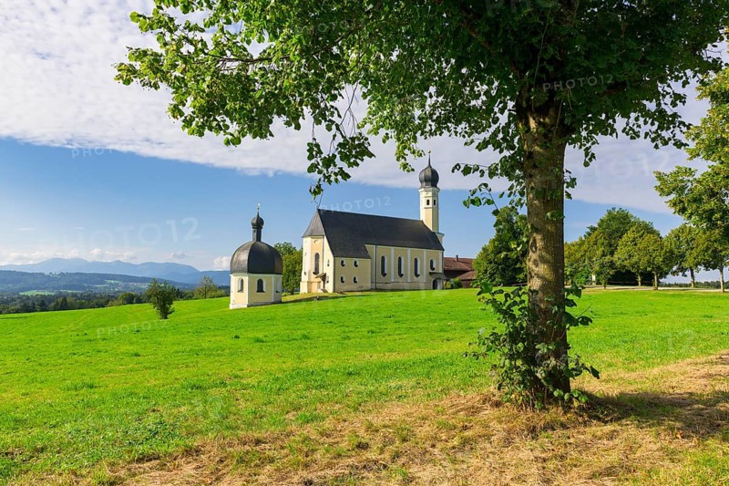 Pilgrimage church of St Marinus and Anian in Wilparting, municipality of Irschenberg, Oberland, Upper Bavaria, Bavaria, Germany, Europe