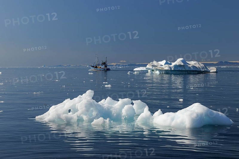 Ice floe at Ilulissat icefjord, Ilulissat, Icefjord, Disko Bay, Qaasuitsup, Greenland, Polar Regions, Arctic, North America