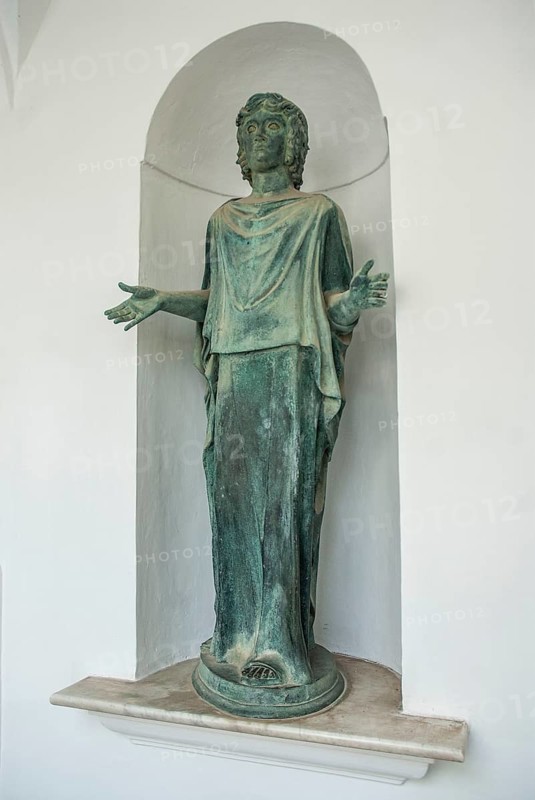 Statue in Villa San Michele, the life's work at Capri of the Swedish physician and author Axel Munthe (1857–1949), Anacapri, Island of Capri, Campania, Italy, Europe